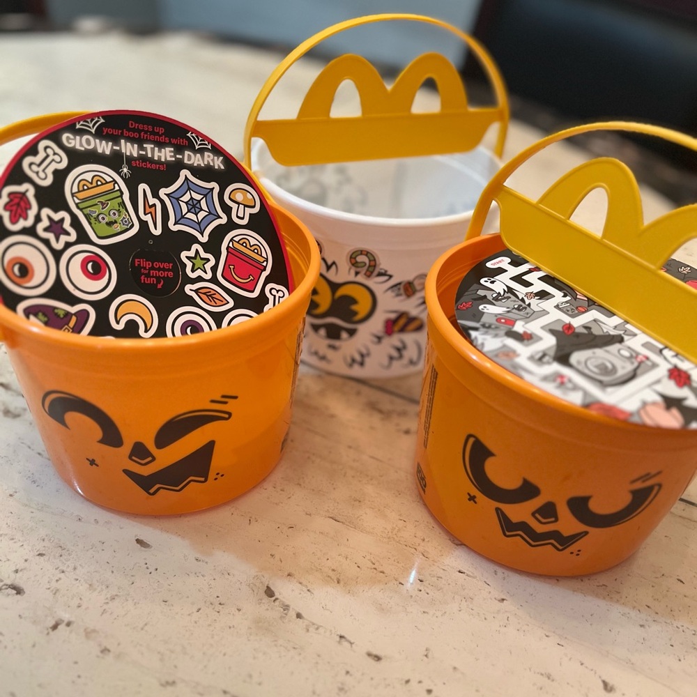 McDonald's Halloween Buckets - Orange and White